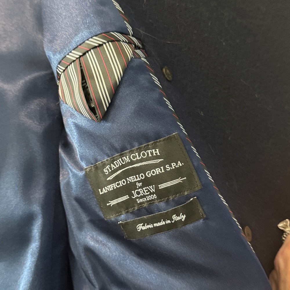 NWOT J. Crew Warwick Topcoat in Italian Stadium-Cloth Wool Blend | Navy | 0 - Picture 3 of 14